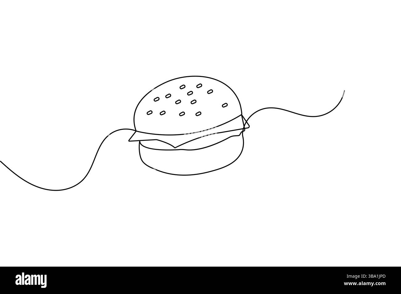 Burger dessin d'une ligne illustration vectorielle minimaliste de contour Illustration de Vecteur