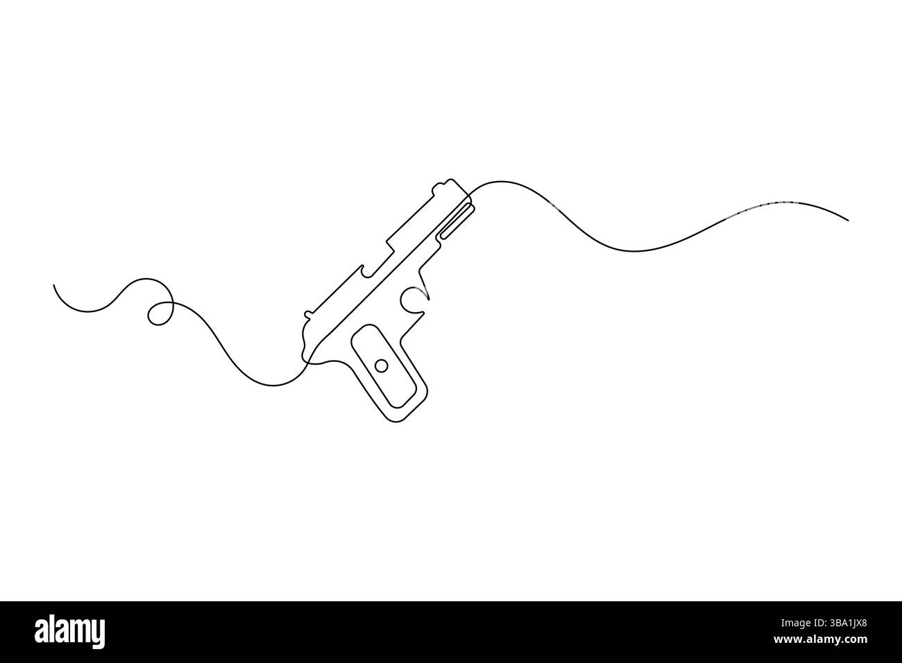 Pistolet minimaliste une ligne dessinant illustration vectorielle isolée Illustration de Vecteur