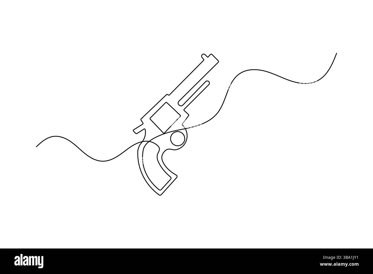 Pistolet minimaliste une ligne dessinant illustration vectorielle isolée Illustration de Vecteur