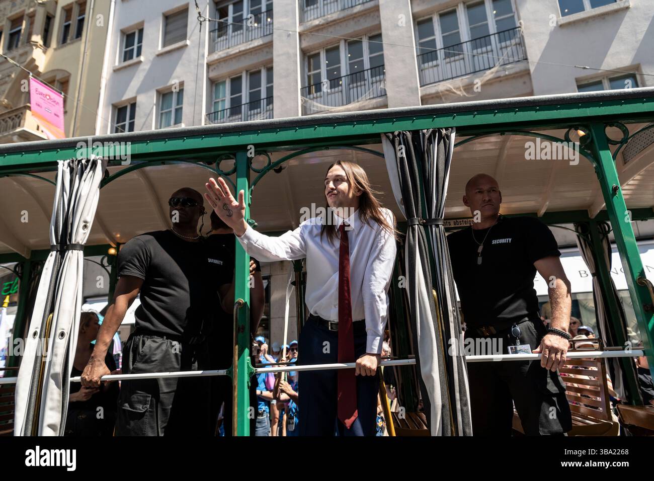 Bâle, Bâle ville, Suisse. 11 mai 2025. Le concours Eurovision de la chanson est l'un des plus grands événements de musique live au monde, atteignant environ 160 millions de téléspectateurs dans 40 pays à travers le monde. (Crédit image : © Matteo Placucci/ZUMA Press Wire) USAGE ÉDITORIAL SEULEMENT ! Non destiné à UN USAGE commercial ! Banque D'Images