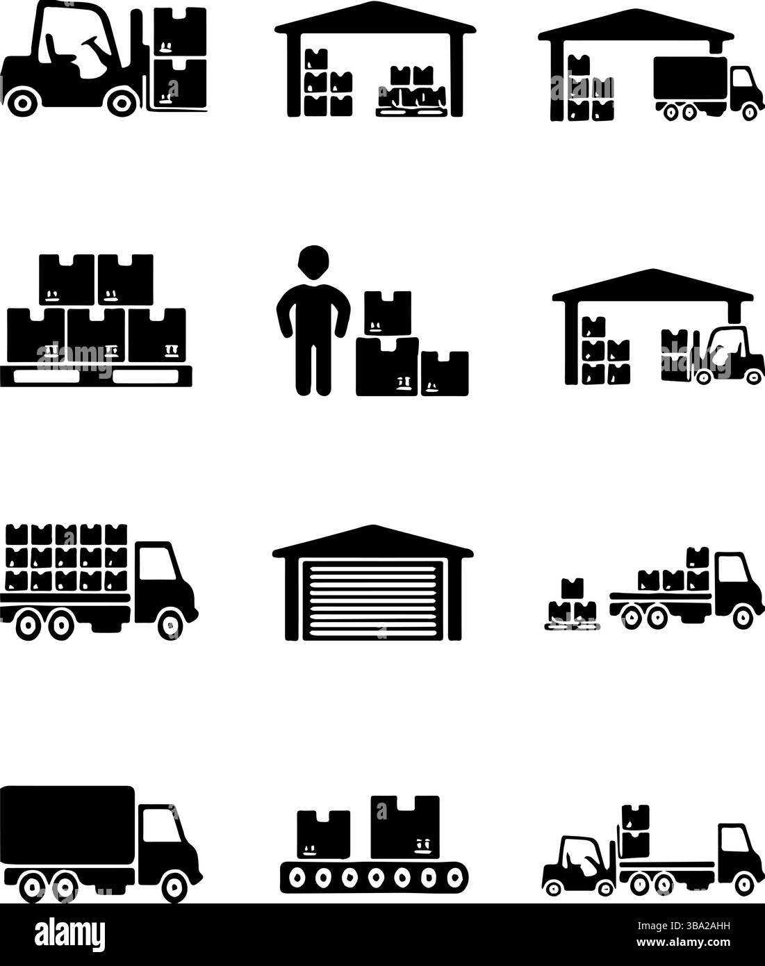 Icônes de service de livraison et de logistique Illustration de Vecteur