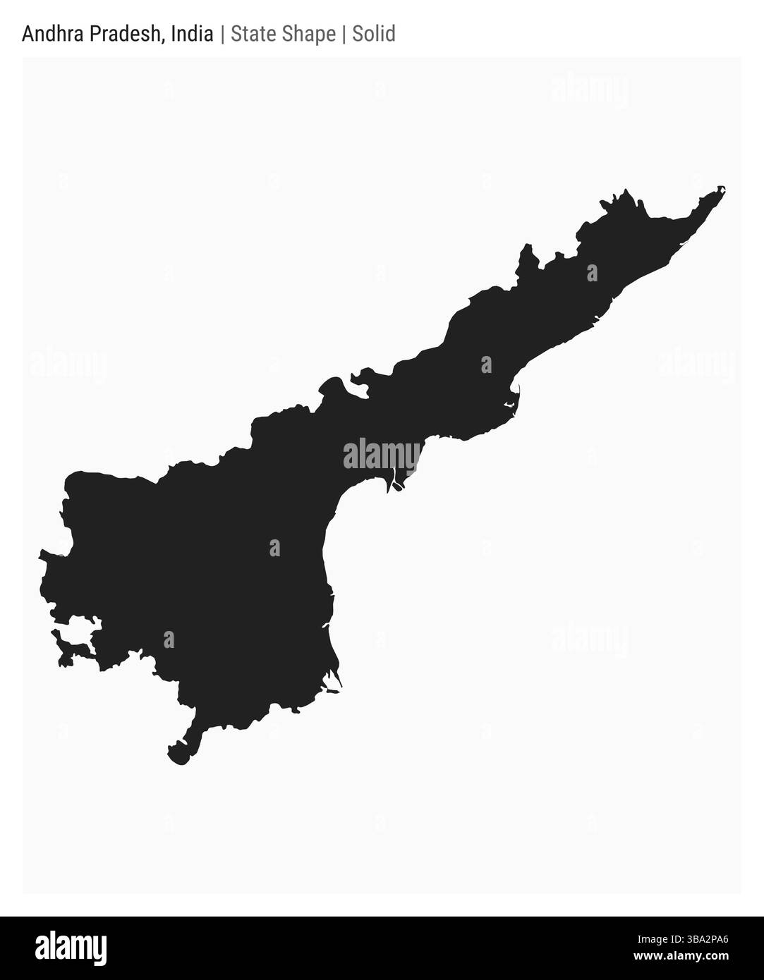 Andhra Pradesh, Inde. Carte vectorielle simple. Forme d'état. Style Uni. Frontière de l'Andhra Pradesh. Illustration vectorielle. Illustration de Vecteur