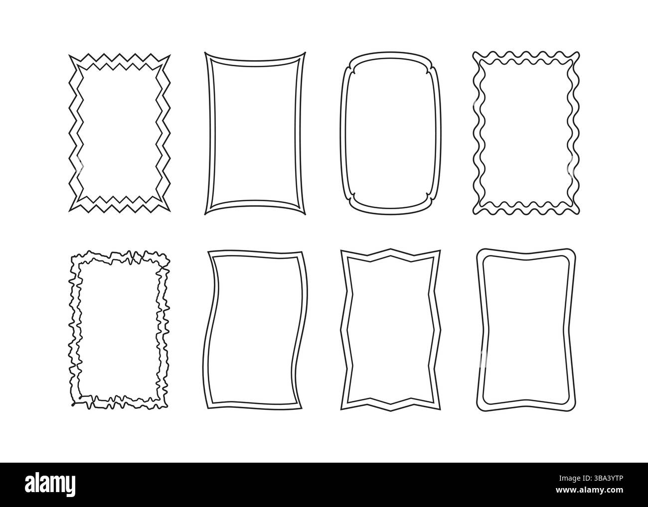 Collection de cadres vectoriels décoratifs, motifs de bordure uniques et cadres décoratifs Illustration de Vecteur