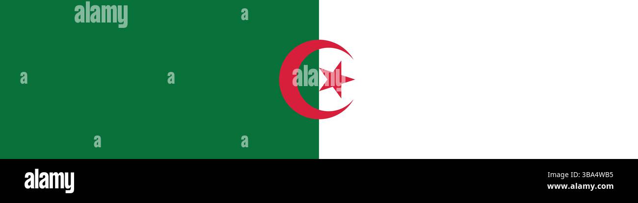 Drapeau de l'Algérie. Algérie drapeau long bannière illustration vectorielle numérique. Illustration de Vecteur