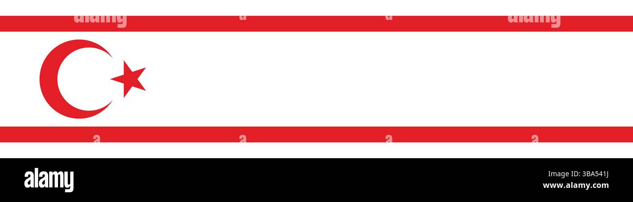 Drapeau de Chypre-Nord. Illustration vectorielle numérique longue bannière drapeau de Chypre du Nord. Illustration de Vecteur