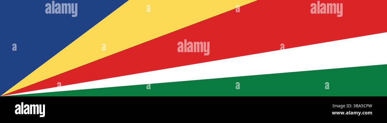 Drapeau des Seychelles. Illustration vectorielle numérique longue bannière du drapeau des Seychelles. Illustration de Vecteur