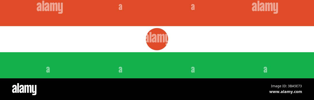 Drapeau du Niger. Illustration vectorielle numérique longue bannière du Niger. Illustration de Vecteur