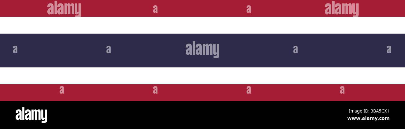 Drapeau de Thaïlande. Illustration vectorielle numérique longue bannière de Thaïlande. Illustration de Vecteur