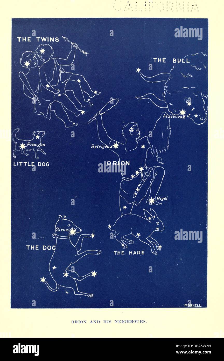 Orion et ses voisins du livre des étoiles pour les jeunes de Mitton, G. E. (Geraldine Edith) publié en 1917 Banque D'Images