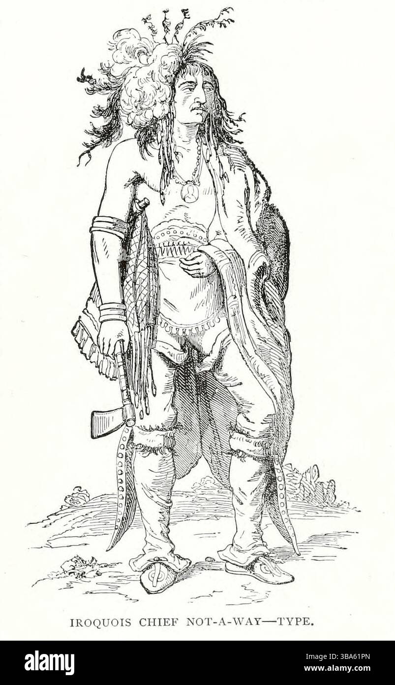 IROQUOTS CHIEF NOT-A-WAY from BOOK XXVI — SAWAIORIS AND TARAPONS volume 8, of Ridpath's Universal History : an account of the origin, primitive condition and Ethnic Development of the Great races of Mankind, and of the principaux events in the evolution and progress of the civilized Life between men and Nations, from Recent and Authentication sources with a first investigation on the time, lieu and the first, John Clark, 1840-1900 publié en 1897 Banque D'Images