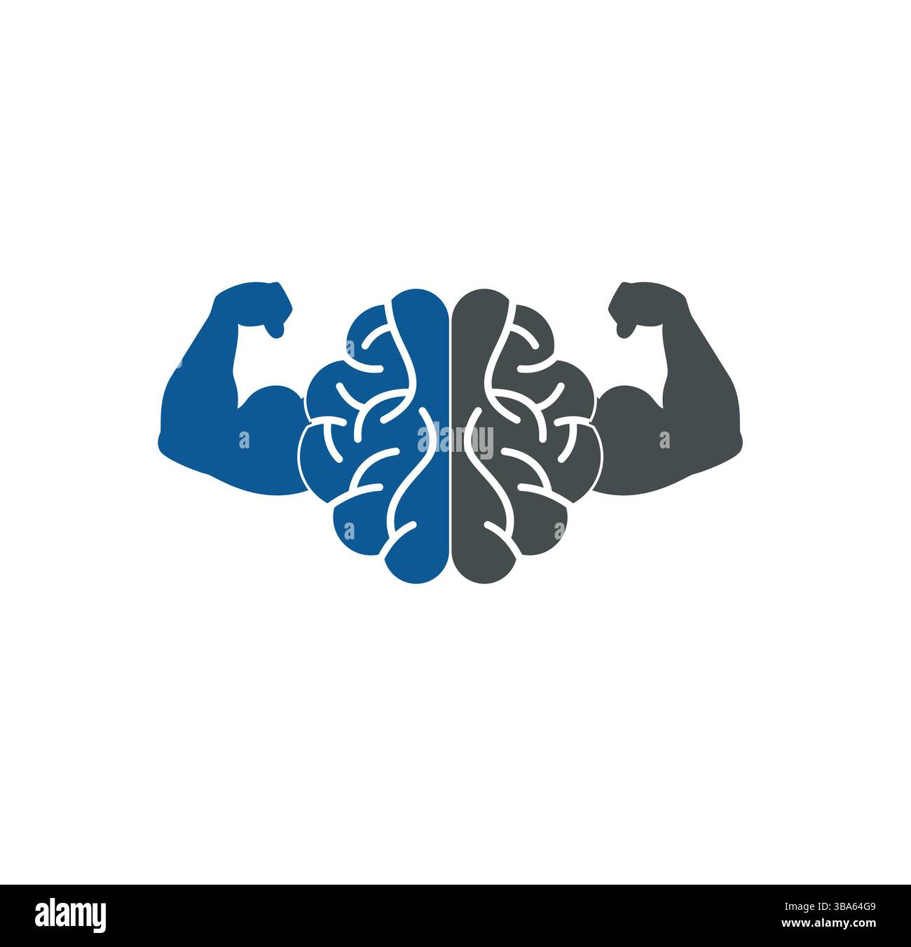 logo brain power logo muscle power logo bicep brain Illustration de Vecteur