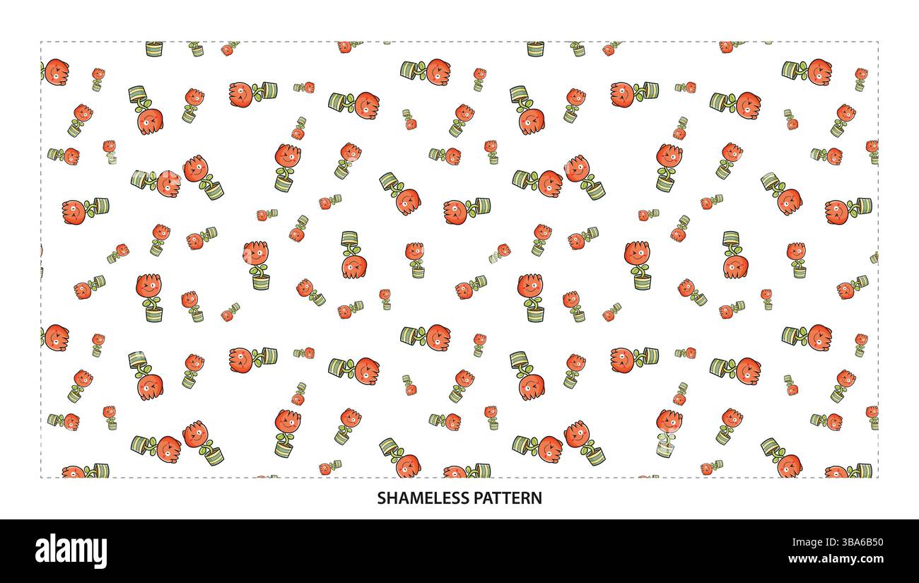 Jolie fleur orange en pot vert sans couture motif pour des motifs floraux joyeux Illustration de Vecteur Jolie fleur orange en pot vert sans couture motif pour des motifs floraux joyeux Illustration de Vecteur