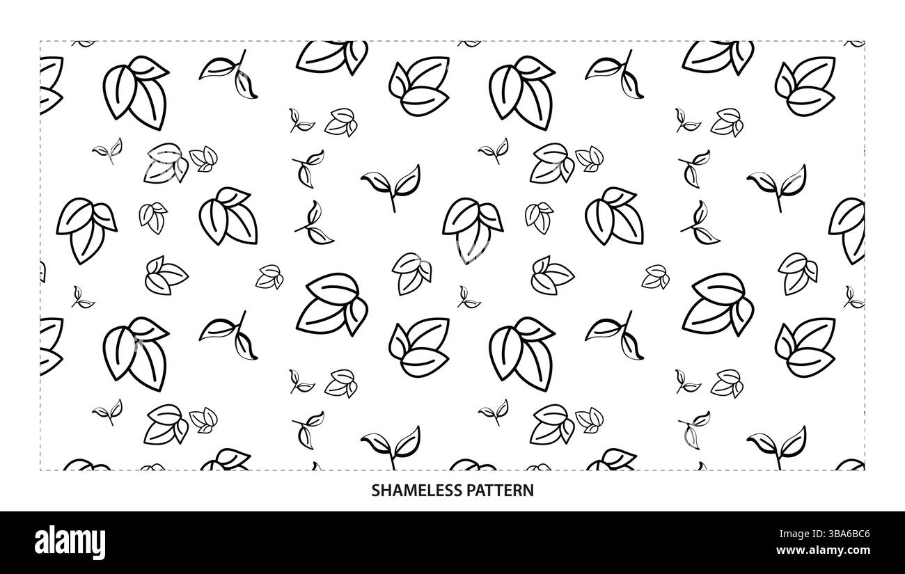 Simple Black Outline Leaf Seamless Pattern pour des designs élégants et faciles Illustration de Vecteur Simple Black Outline Leaf Seamless Pattern pour des designs élégants et faciles Illustration de Vecteur