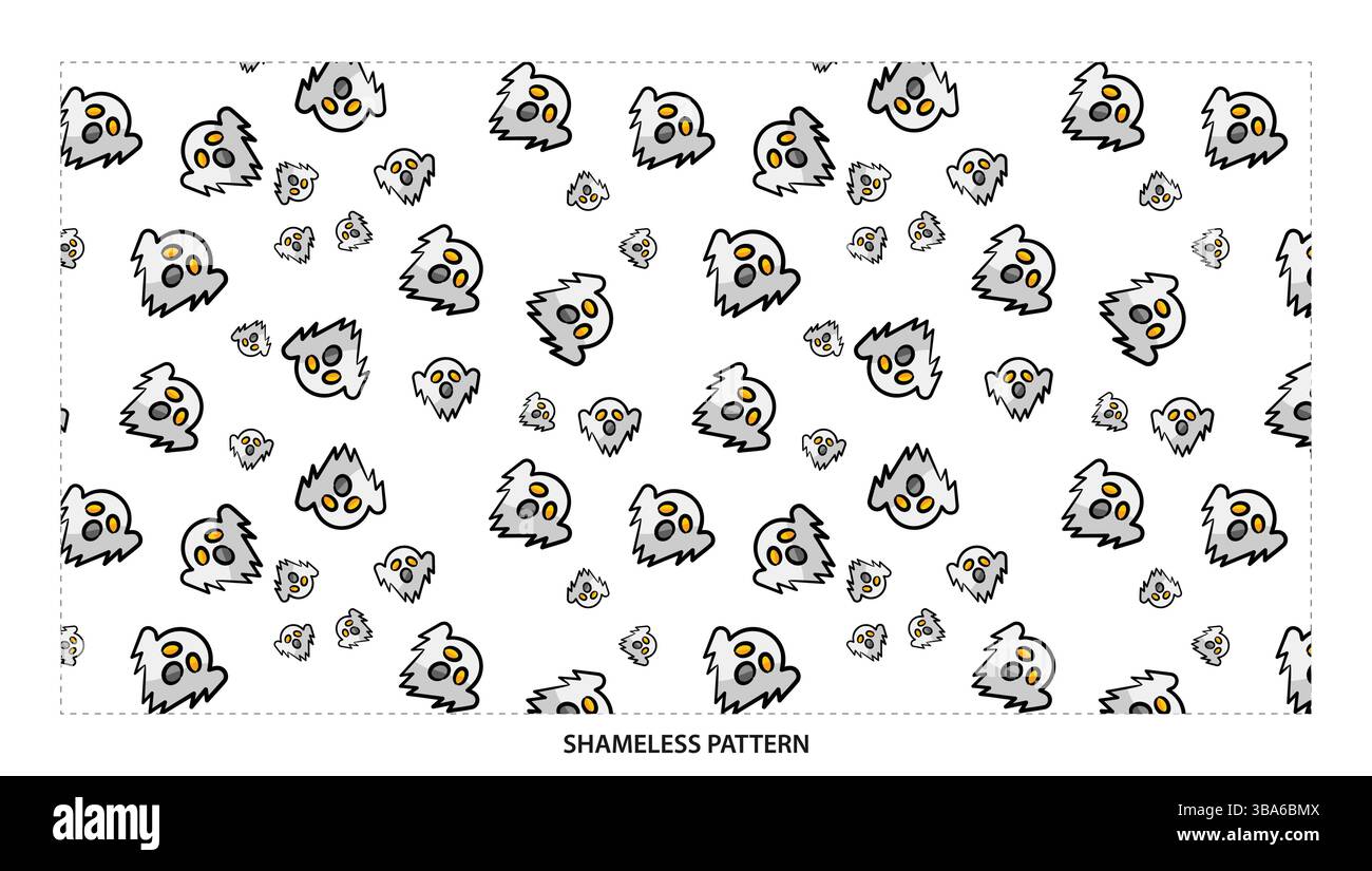 Cute Cartoon Ghost avec Boo expression Seamless Pattern pour les designs d'Halloween Illustration de Vecteur Cute Cartoon Ghost avec Boo expression Seamless Pattern pour les designs d'Halloween Illustration de Vecteur