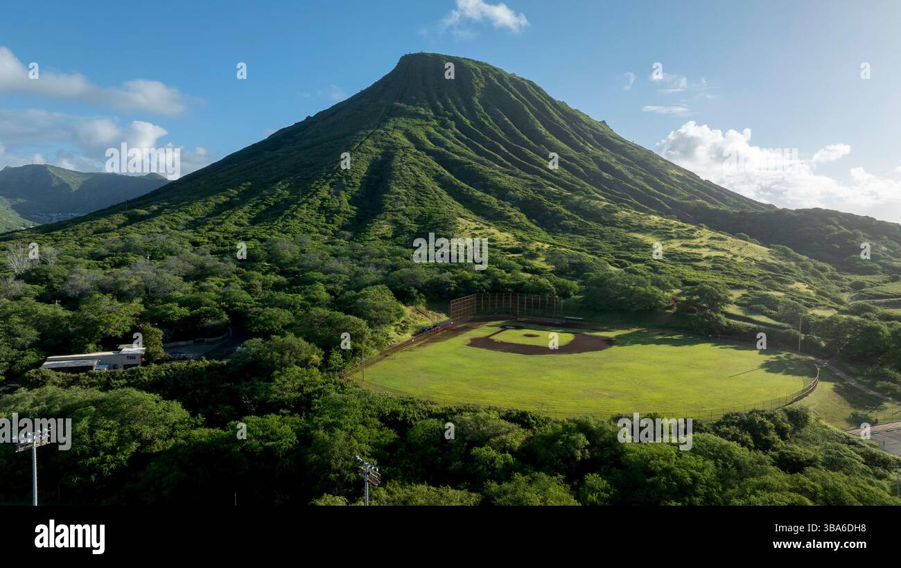 Terrain de baseball au cratère de Koko Banque D'Images