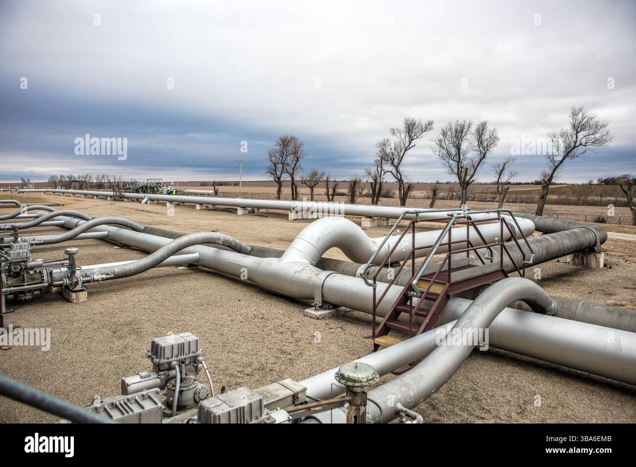 Station de compression travaillant au Kansas Banque D'Images