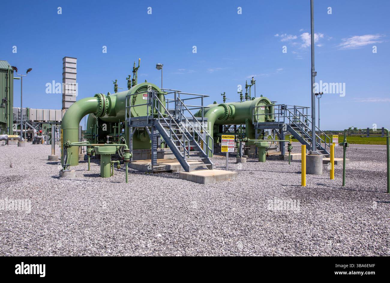 Station de compression travaillant en Louisiane Banque D'Images