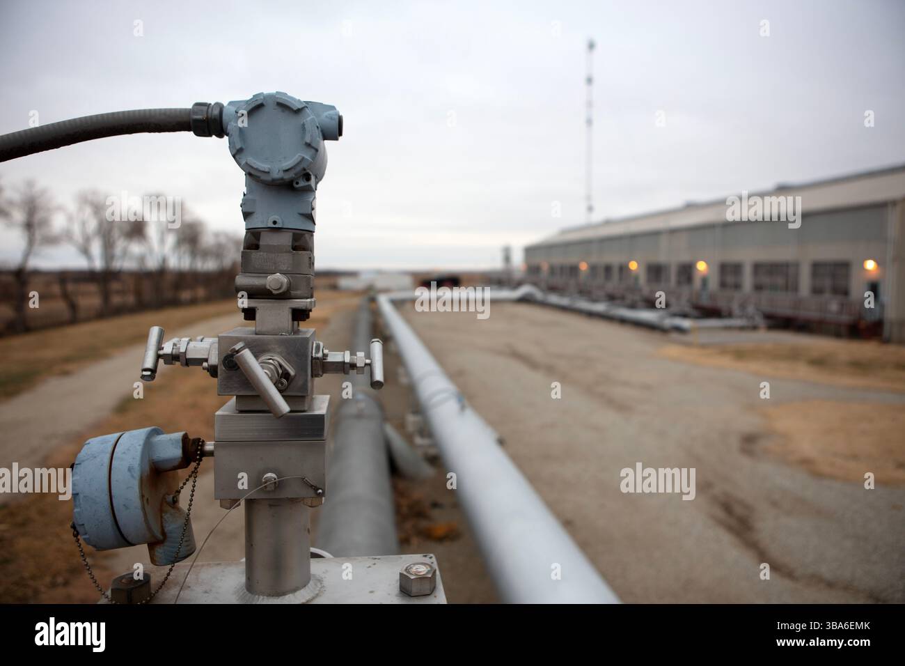 Station de compression travaillant au Kansas Banque D'Images