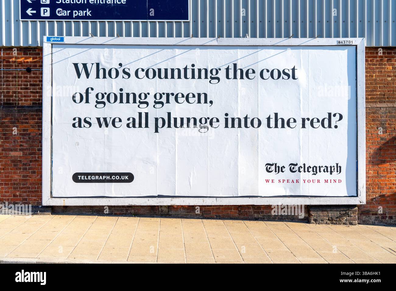 L'affiche du journal Telegraph Banque D'Images