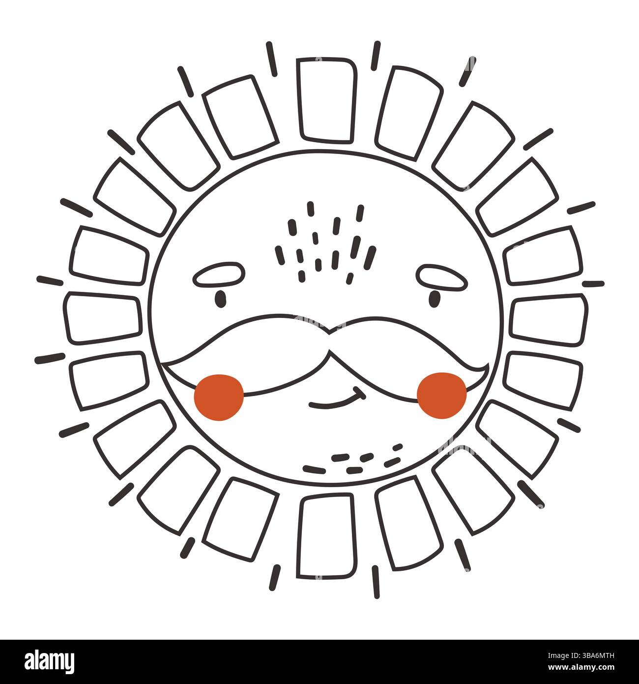 Personnage de dessin animé de soleil mignon, vecteur de soleil heureux, soleil d'été avec des yeux, vecteur isolé de soleil, illustration de bébé mignon. Illustration de Vecteur