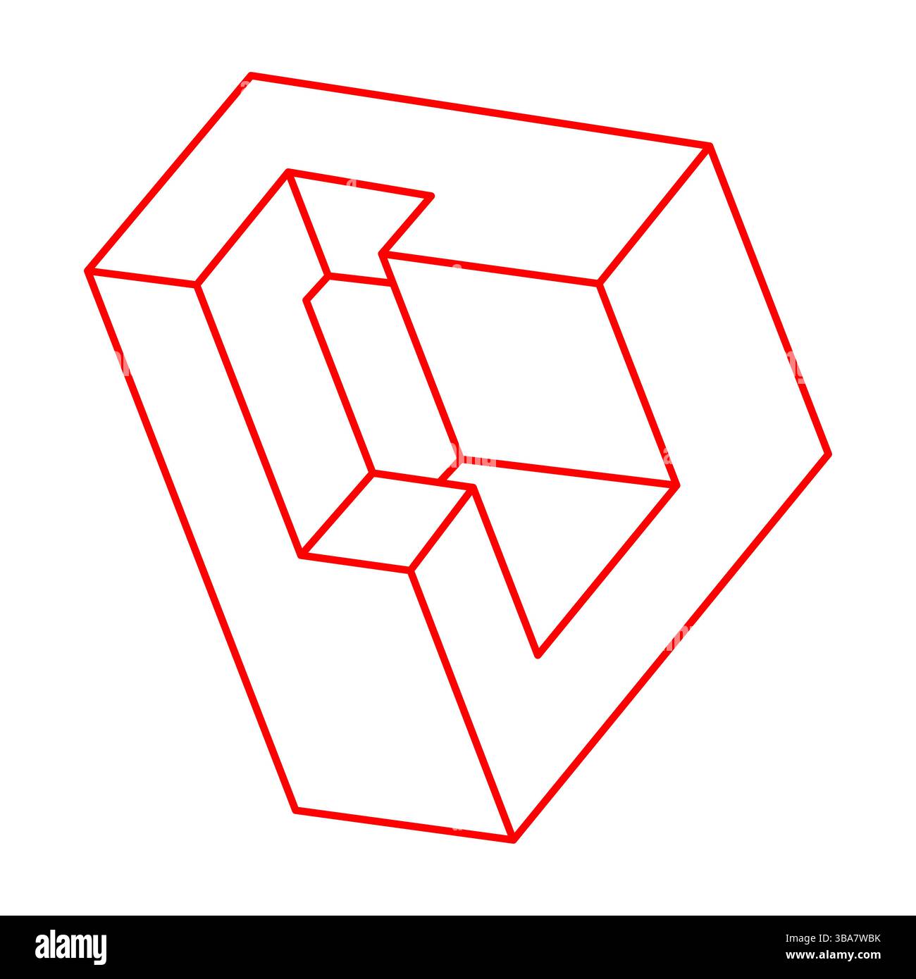 Formes impossibles. Figure de géométrie sacrée. Illusion d'optique. Objets géométriques éternels abstraits. Impossible contour sans fin. Dispositif optique Impossible Illustration de Vecteur