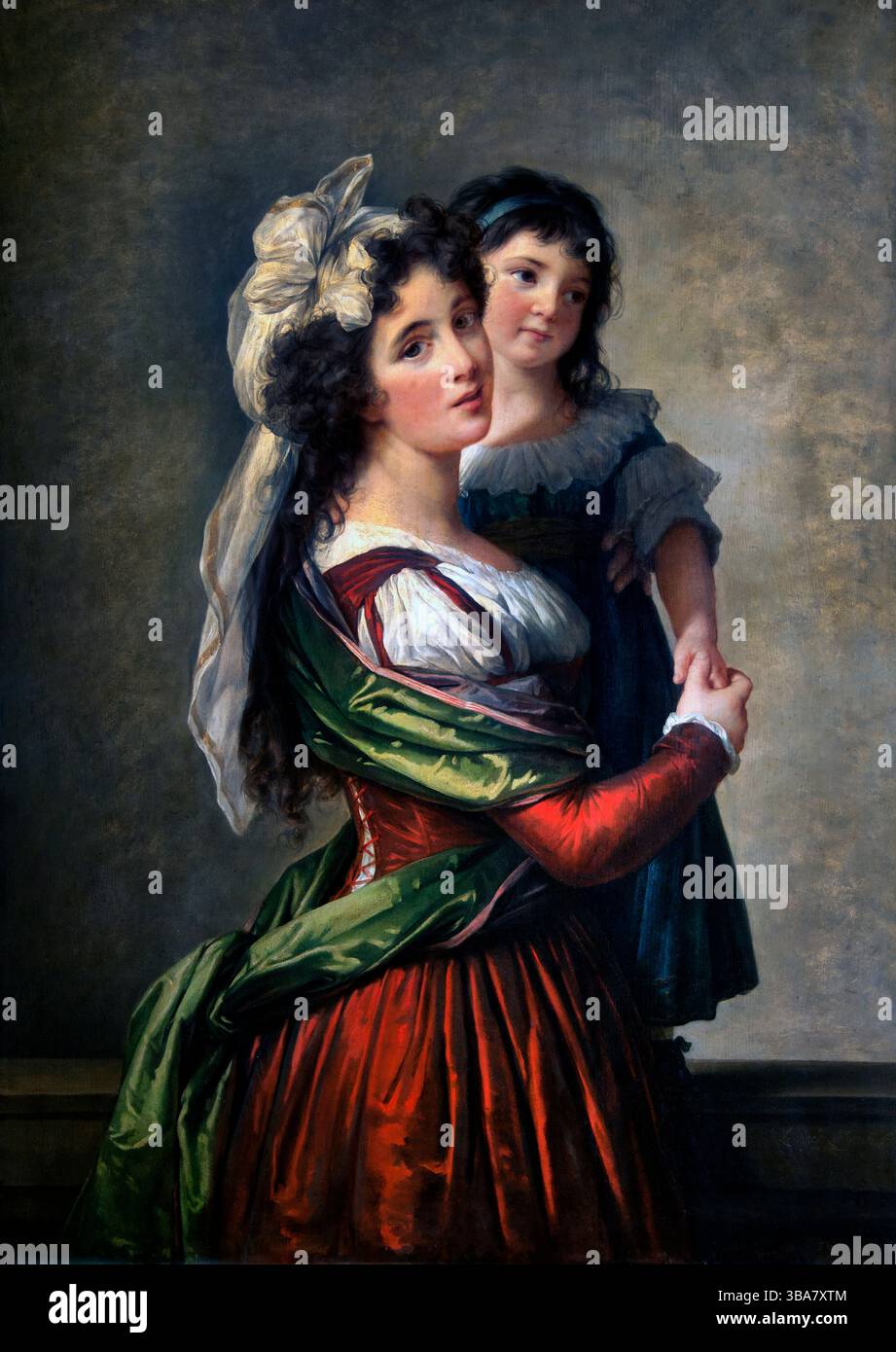 Madame Rousseau et sa fille 1789 Elisabeth Louise Vigée le Brun (1755-1842) France Musée français Louvre . Banque D'Images