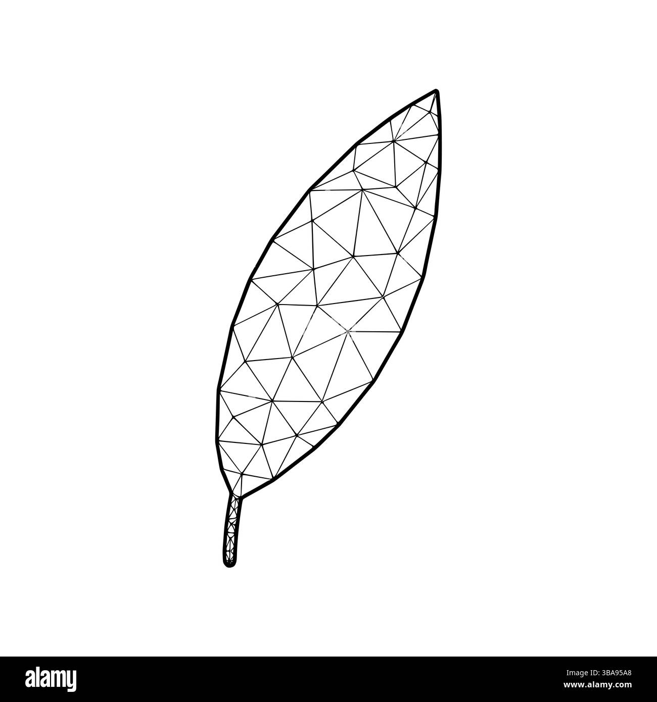 Illustration du vecteur de feuille en style polygonal, isolée sur fond blanc Banque D'Images