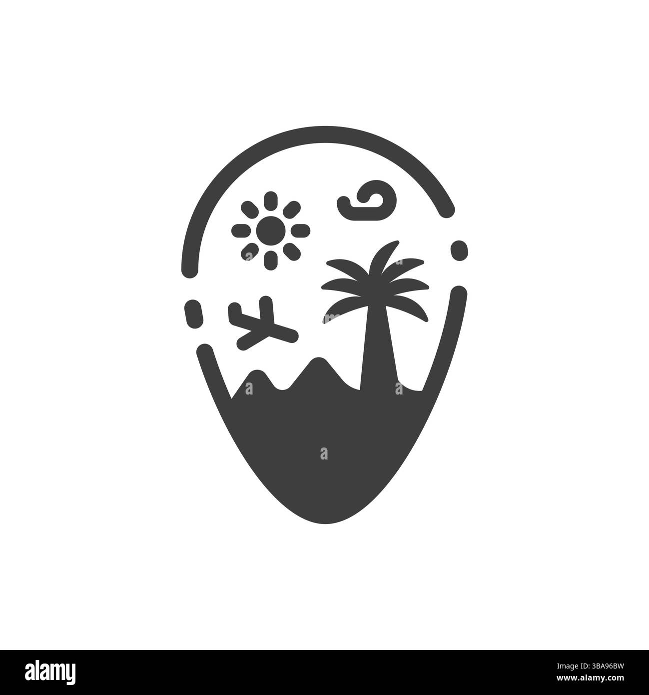 Symbole de broche de voyage isolé sur fond blanc Banque D'Images