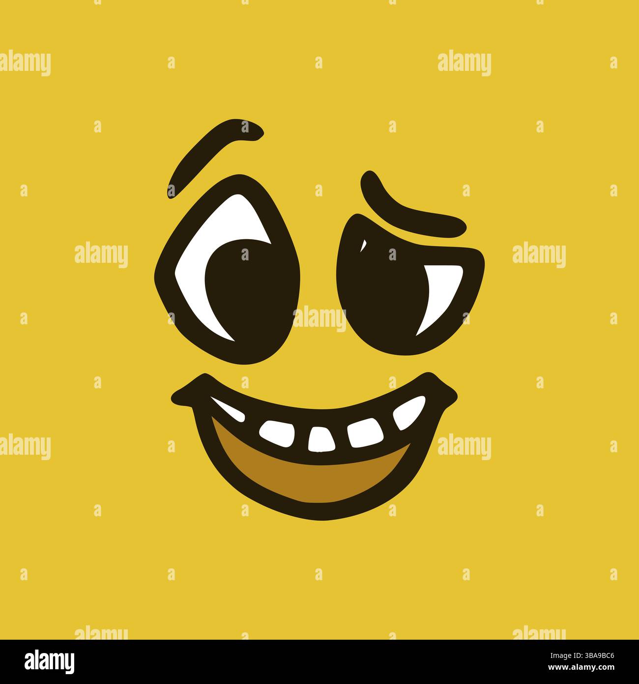 Expressions faciales de dessins animés. Doodle personnages bouche et yeux illustration Banque D'Images