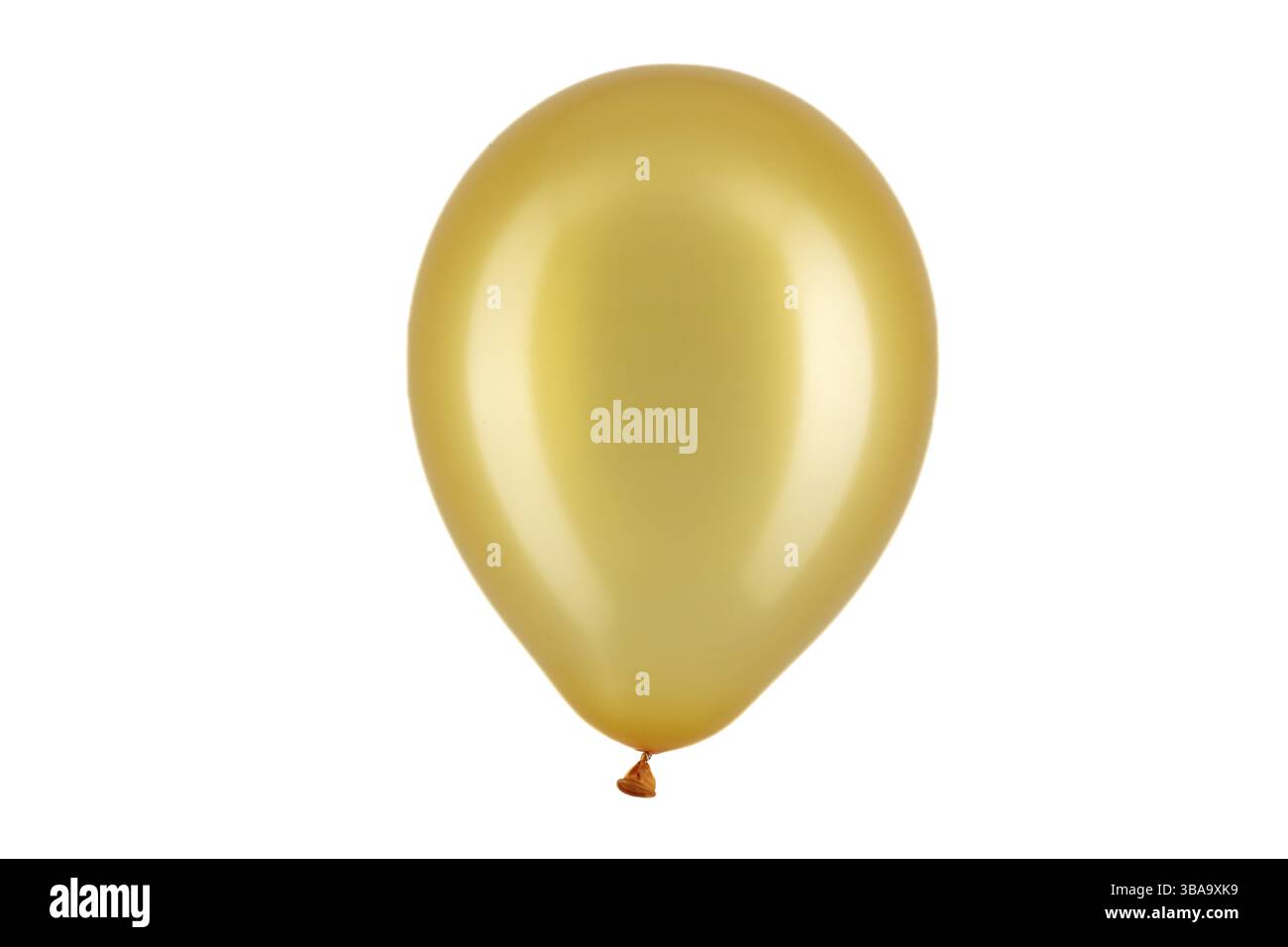 Ballon gonflable doré isolé sur un fond blanc Banque D'Images