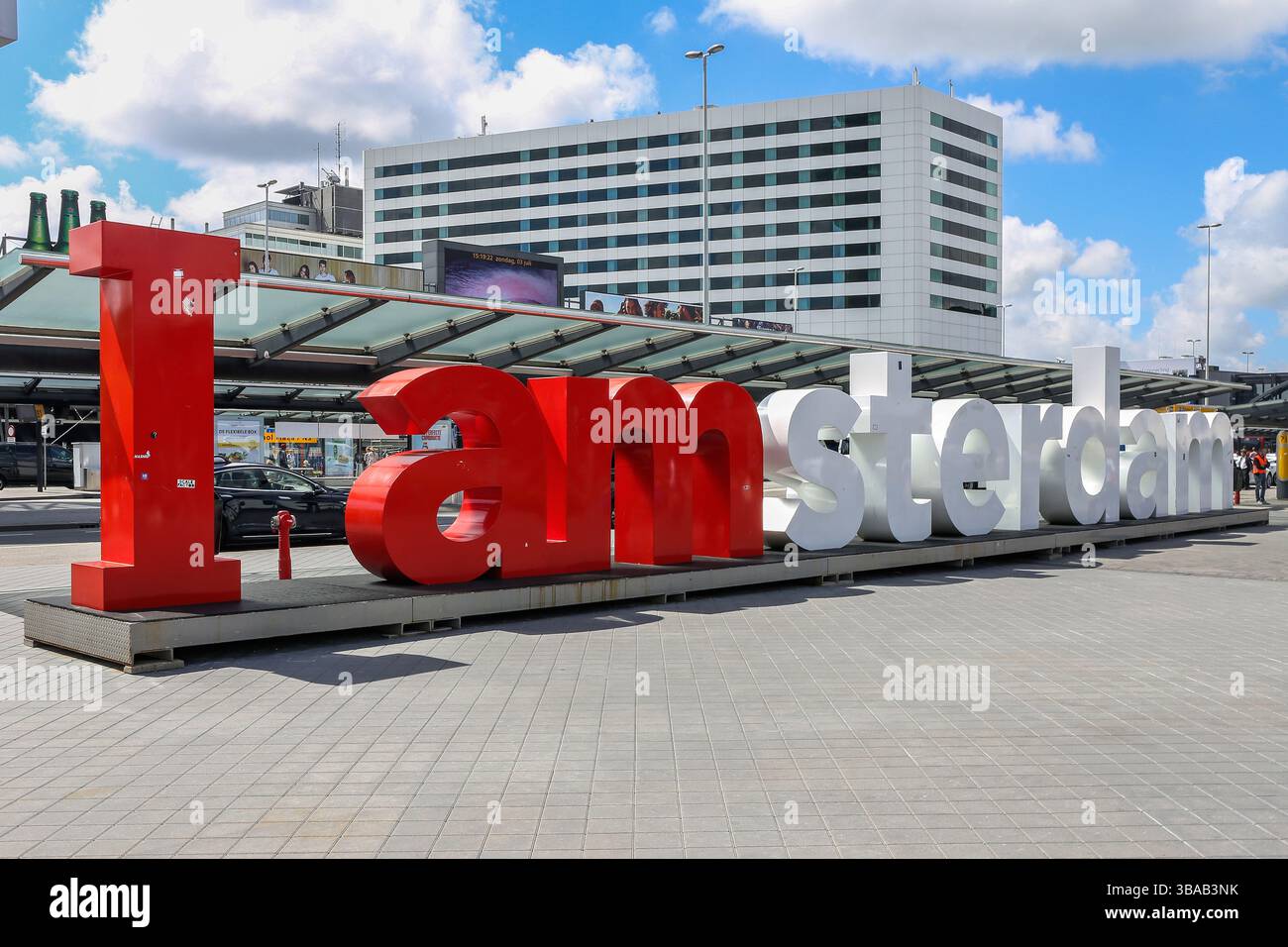 I amsterdam campain lettres à l'aéroport d'Amsterdam Schiphol Banque D'Images