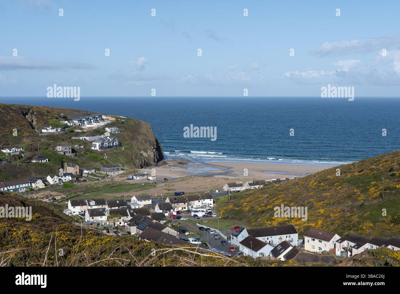 Porthtowan Beach, Cornwall tôt le matin Banque D'Images