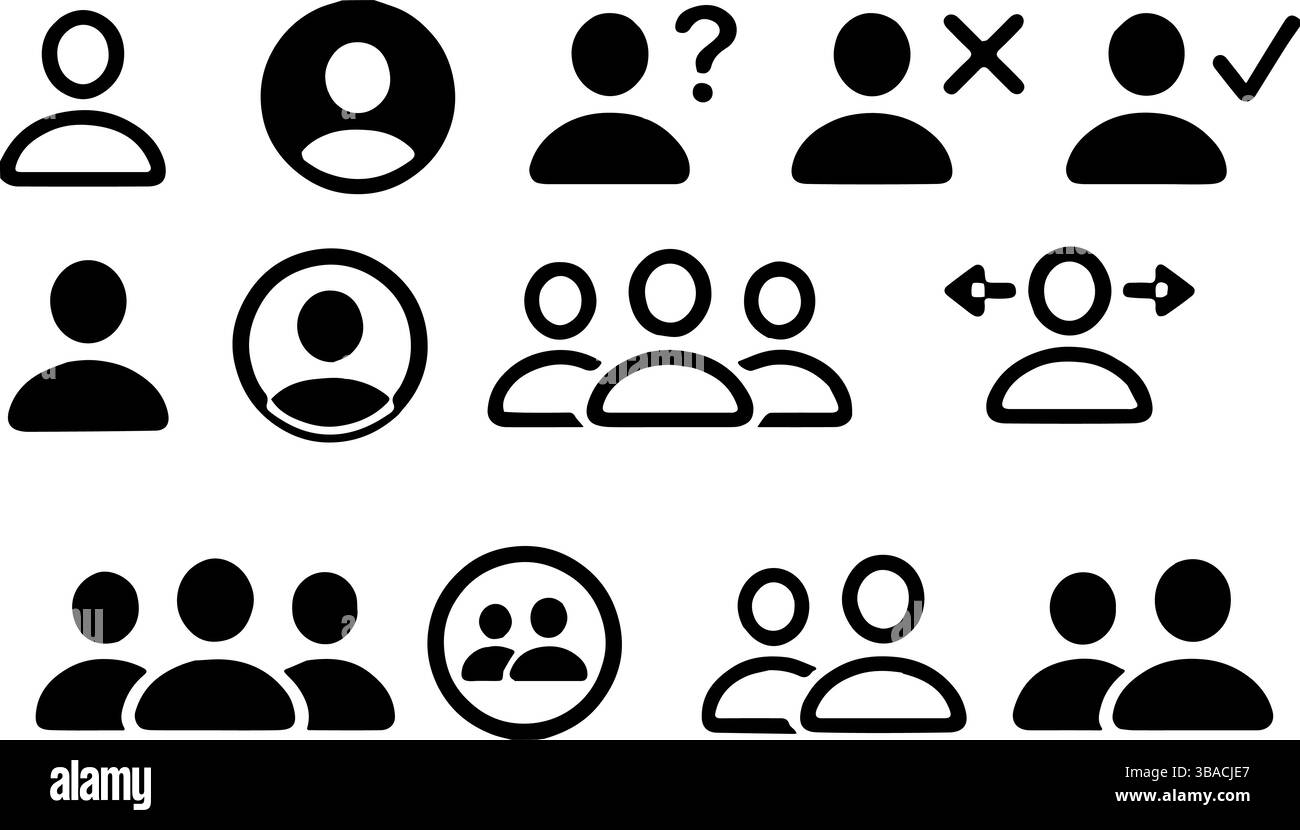 Icônes de profil vectoriel pour l'identification de l'utilisateur et les avatars Illustration de Vecteur