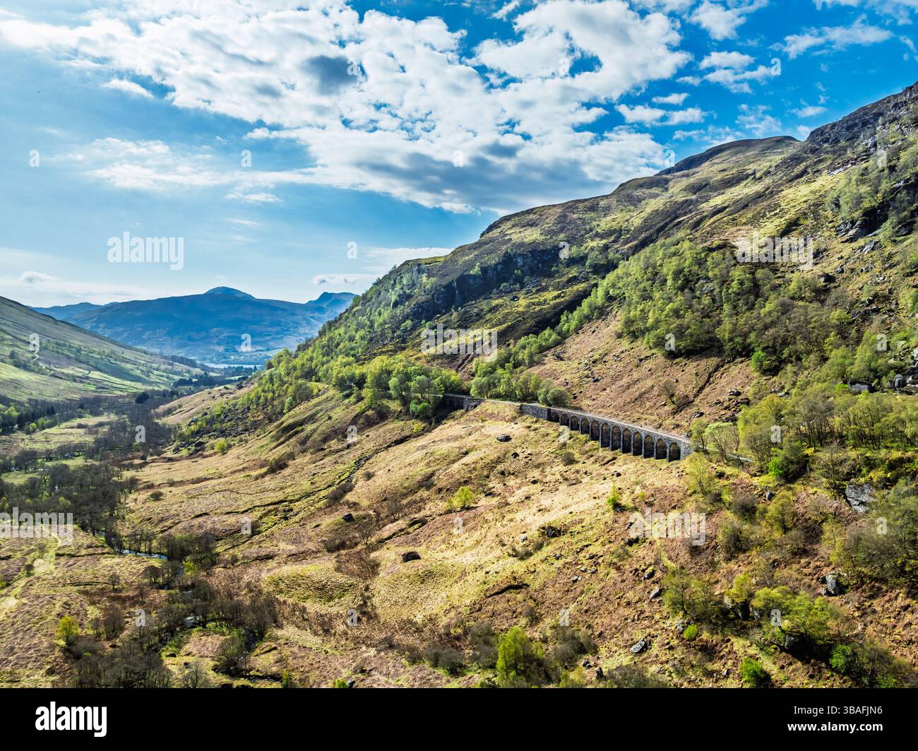 Glen Ogle Viaduc de a dron, route A85, Écosse, Royaume-Uni Banque D'Images