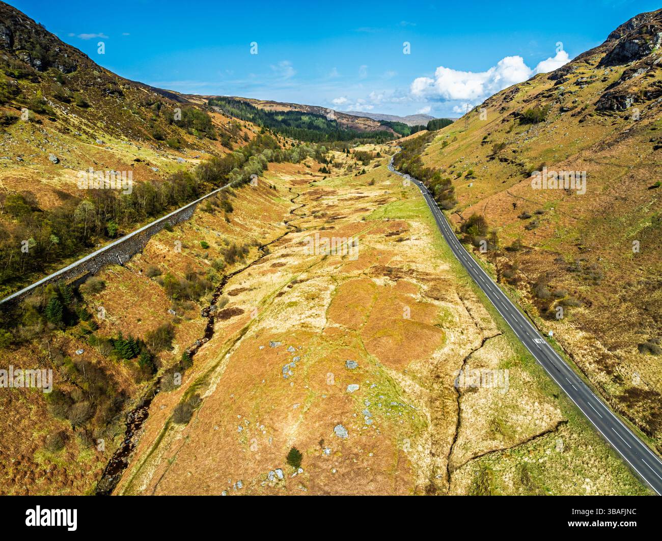 Glen Ogle Viaduc de a dron, route A85, Écosse, Royaume-Uni Banque D'Images