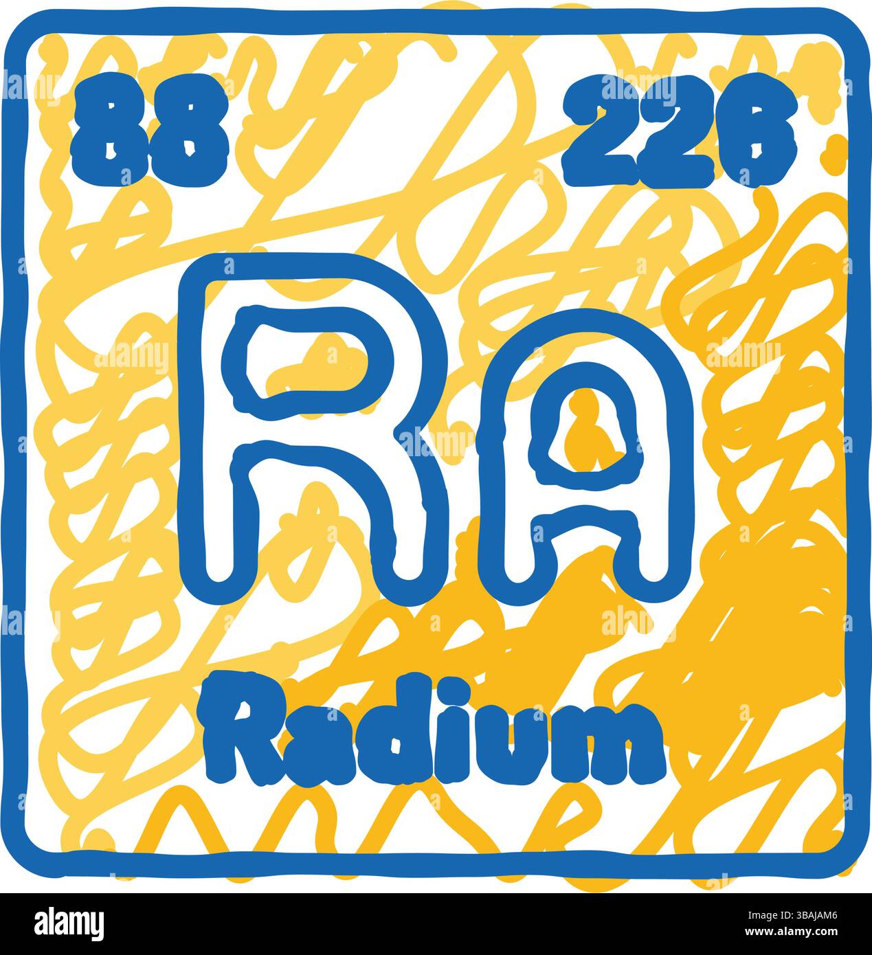 icône d'élément chimique radium illustration de doodle Illustration de Vecteur