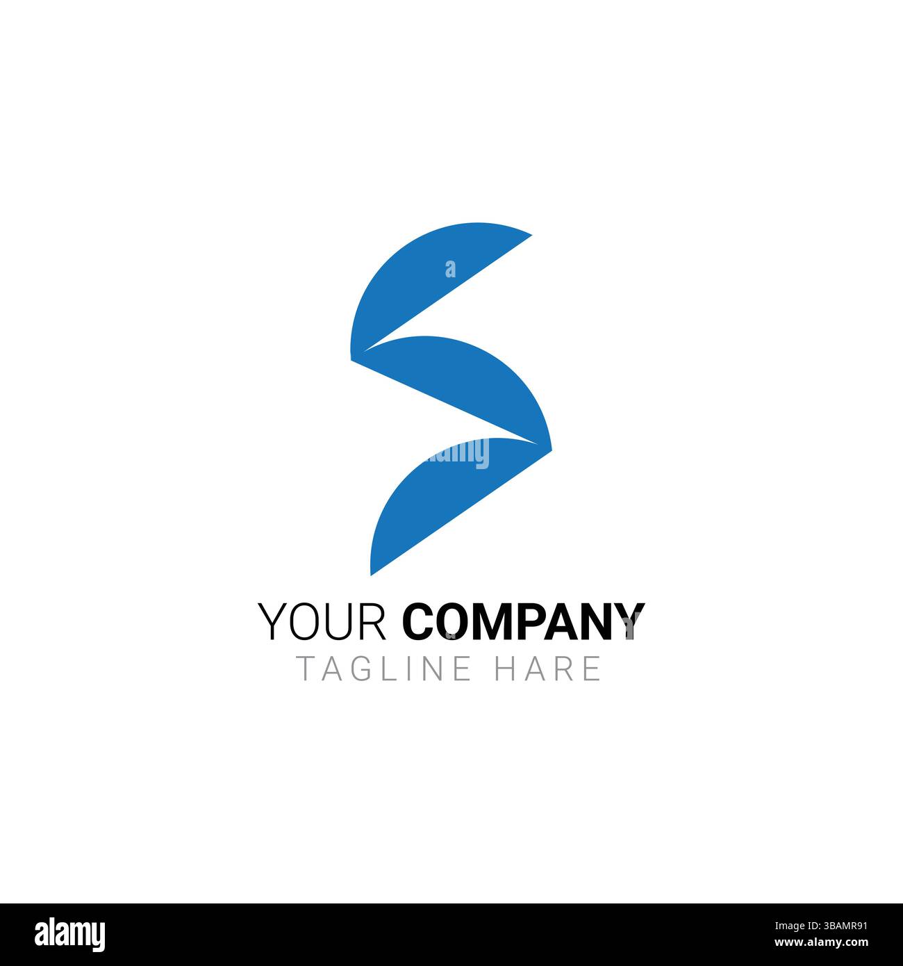 Conception de logo S lettre abstraite bleue avec une forme minimale et une mise en page propre pour la marque commerciale, adapté à l'identité d'entreprise ou à l'utilisation de l'entreprise Illustration de Vecteur