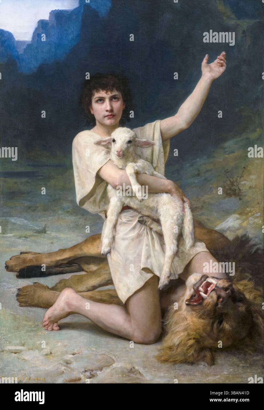Elizabeth Jane Gardner Bouguereau, le berger David, peinture à l'huile sur toile, vers 1895 Banque D'Images