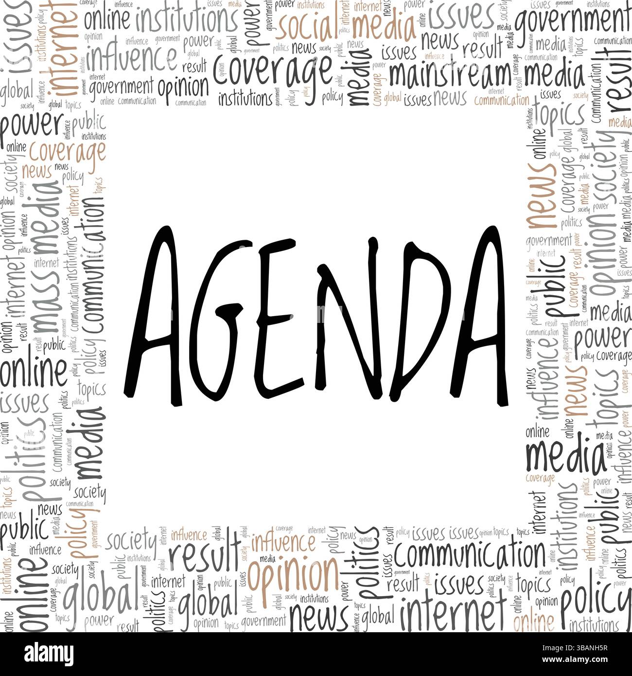 Conception conceptuelle de nuage de mots Agenda isolé sur fond blanc. Illustration de Vecteur