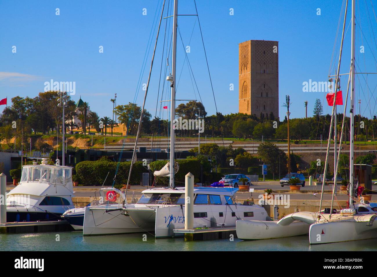 Maroc, Rabat, Marina Bouregreg Salé, Hassan Tower, Banque D'Images