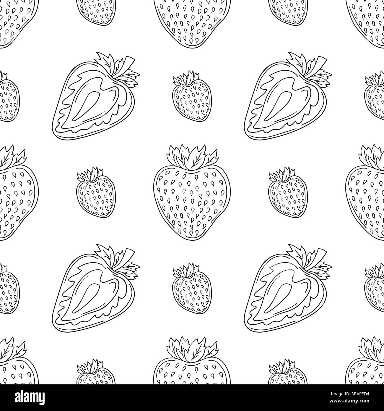 Fraise. Modèle pour textile ou cuisine. Motif de baies monochromes dans le style de dessin à la main. Imprimer pour la conception, textile, tissu, papier peint, papier d'emballage Illustration de Vecteur