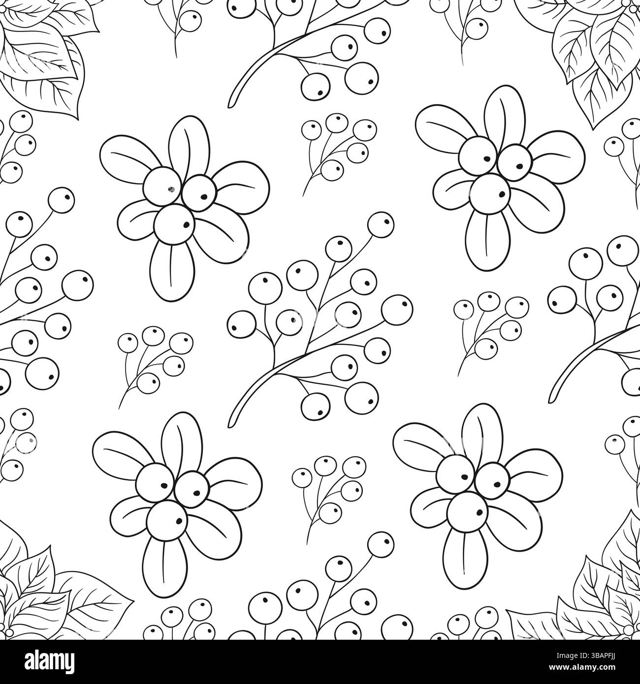 Motif de Noël monochrome dans le style dessiné à la main. Poissentia. Modèle pour textile ou cuisine. Imprimer pour la conception, textile, tissu, papier peint, emballage PA Illustration de Vecteur