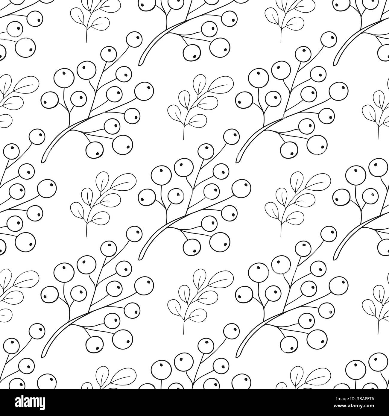 Motif de Noël monochrome dans le style dessiné à la main. Poissentia. Modèle pour textile ou cuisine. Imprimer pour design, textile, tissu Illustration de Vecteur