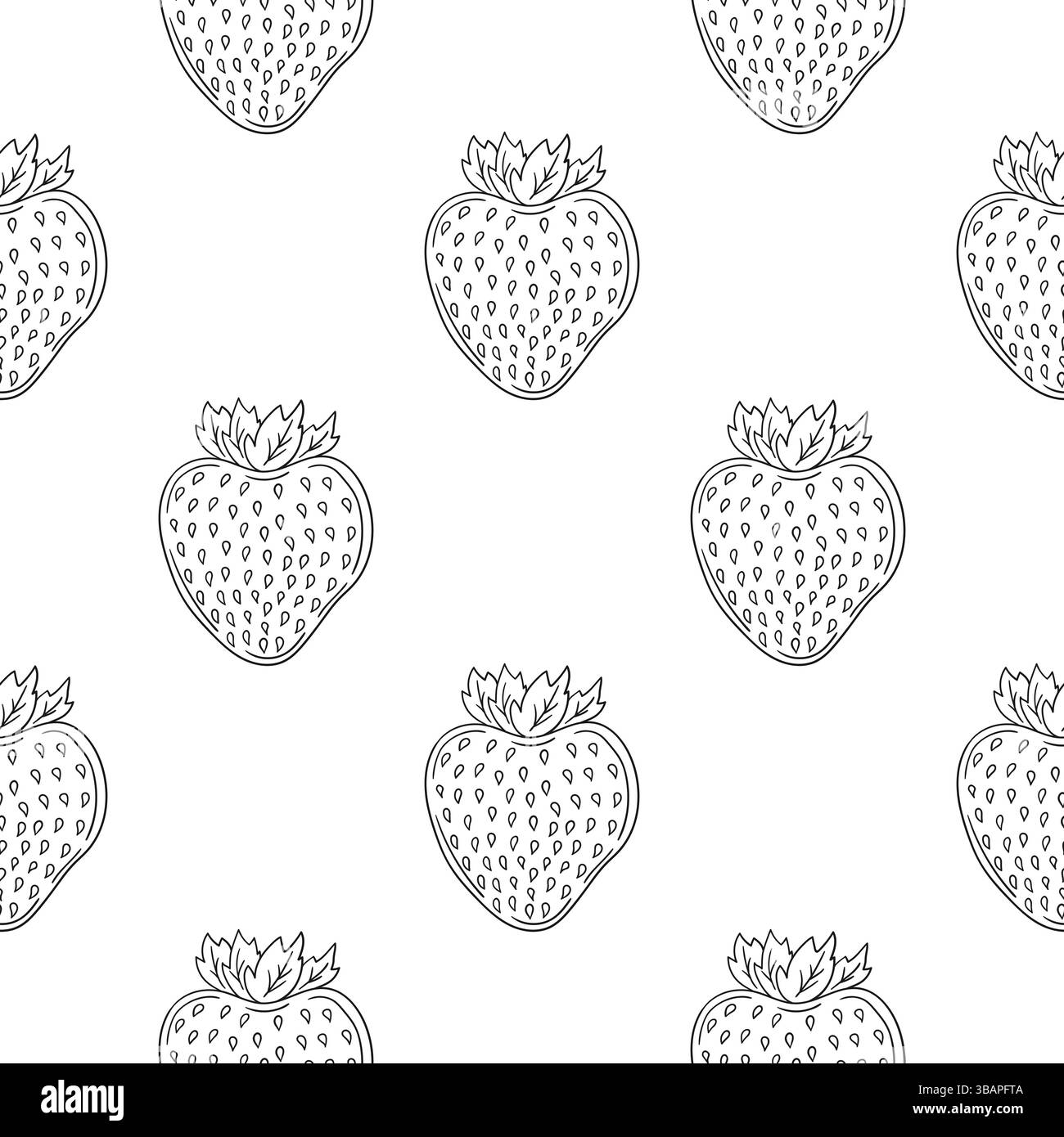 Fraise. Modèle pour textile ou cuisine. Motif de baies monochromes dans le style de dessin à la main. Imprimer pour design, textile, tissu Illustration de Vecteur