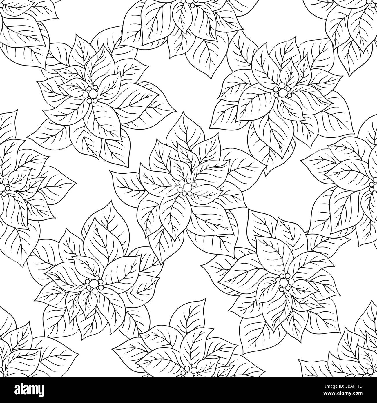 Motif de Noël monochrome dans le style dessiné à la main. Poissentia. Modèle pour textile ou cuisine. Imprimer pour le design, textile Illustration de Vecteur