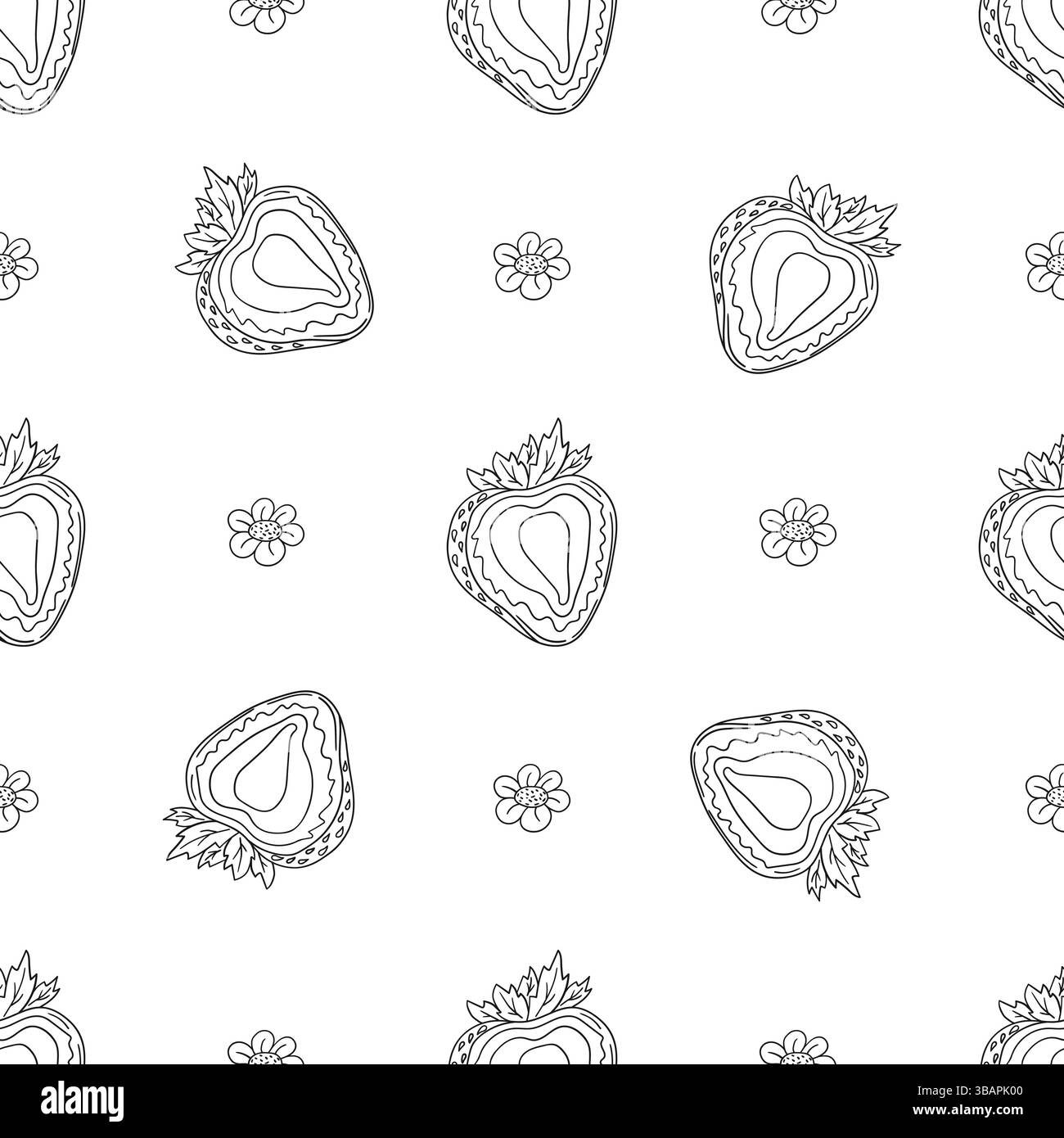 Modèle pour textile ou cuisine dans le style dessiné à la main. Motif baie monochrome. Fraise. Imprimer pour le design, textile, tissu, papier peint Illustration de Vecteur