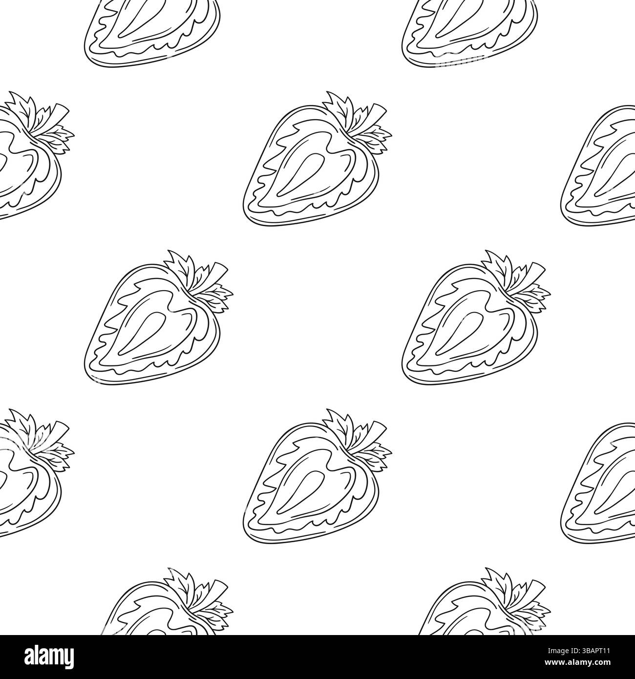 Modèle pour textile ou cuisine. Motif de baies monochromes dans le style de dessin à la main. Fraise. Imprimer pour design, textile, tissu Illustration de Vecteur