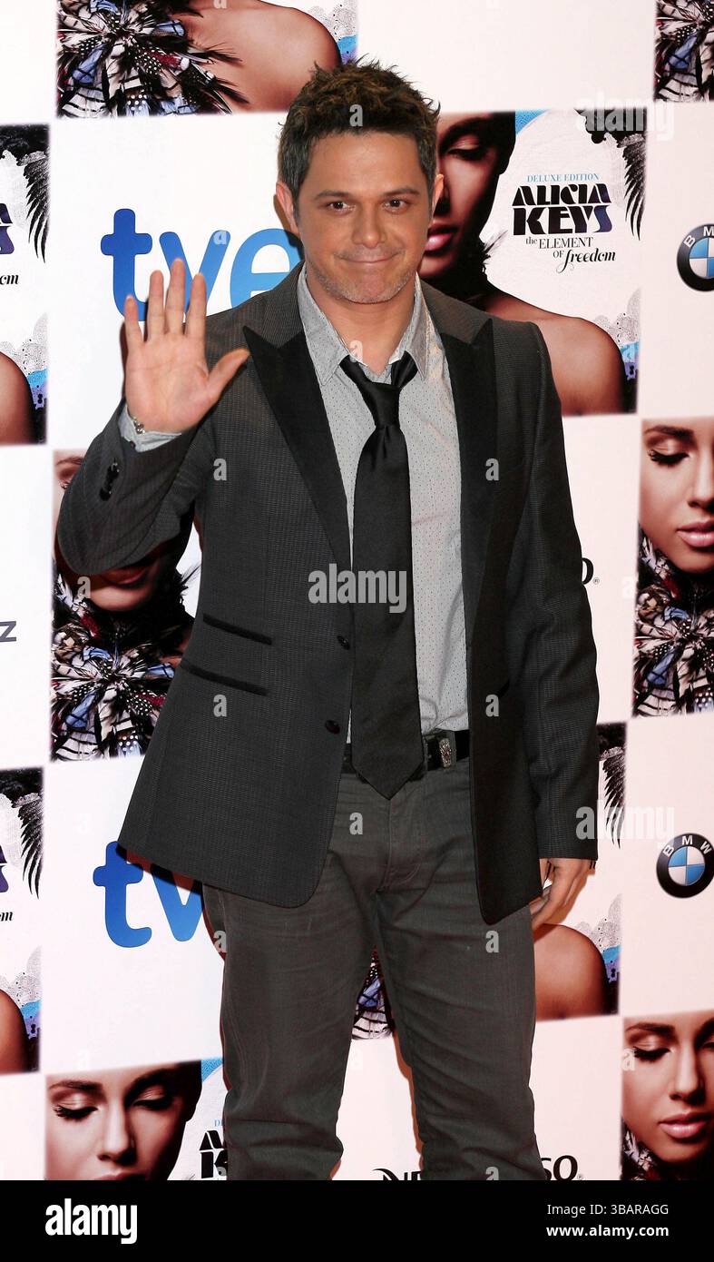 Alejandro Sanz au concert Alicia Keys à Madrid - 18 janvier 2010 Banque D'Images