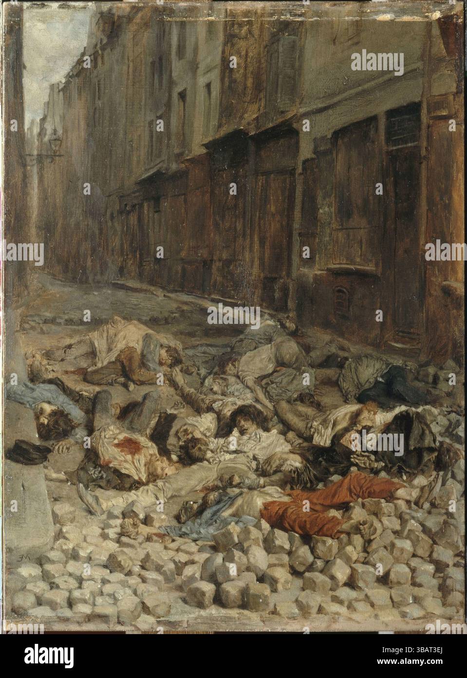 La Barricade, rue de la Mortellerie, juin 1848, aussi connue sous le nom de souvenir de la guerre civile - Jean-Louis-Ernest Meissonier : Banque D'Images