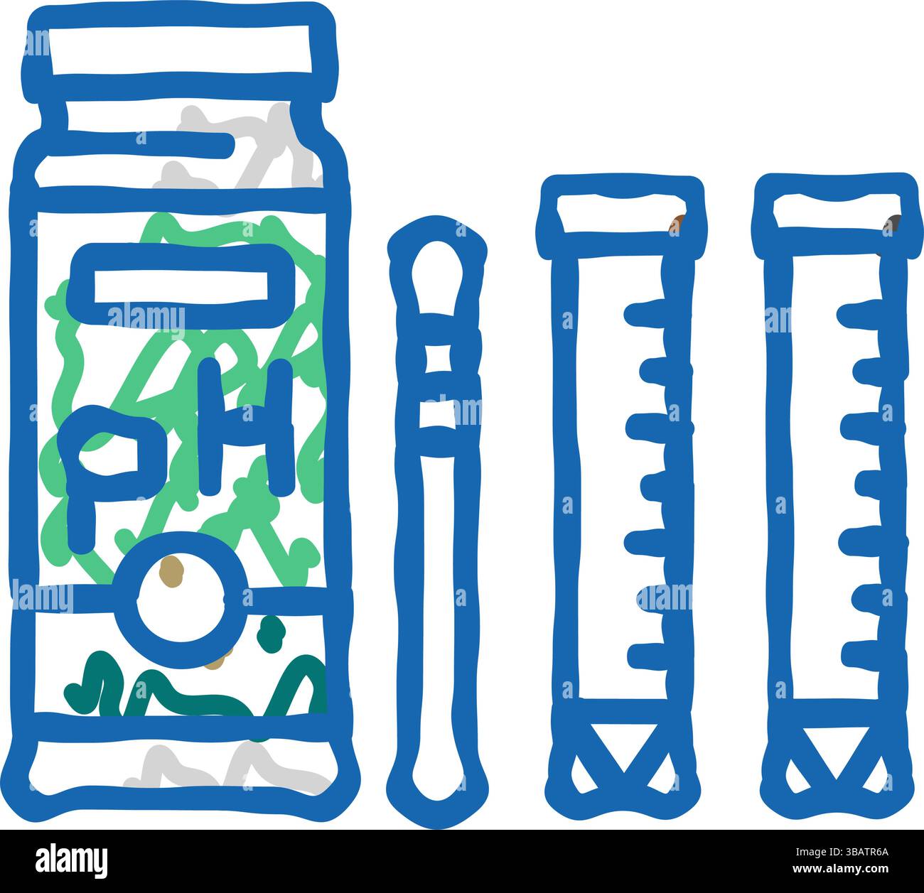 kit d'essai de sol outil de jardin icône doodle illustration Illustration de Vecteur
